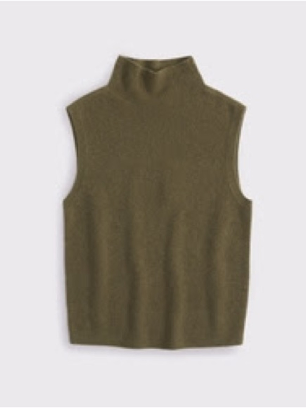 NWT Abercrombie & Fitch Olive Green Mockneck Wool-Blend Sweater Shell Top